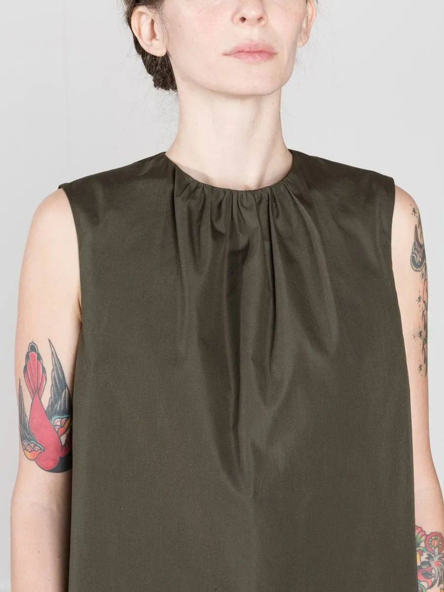 tie neck blouse - dark green