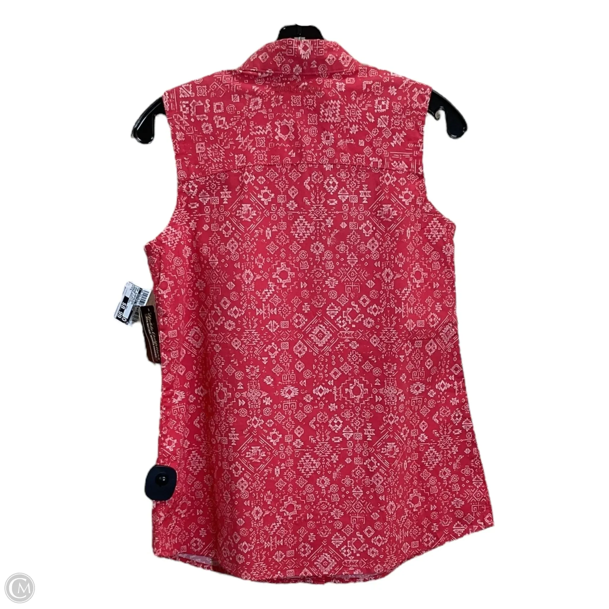 Top Sleeveless By Clothes Mentor In Orange & White, Size: S