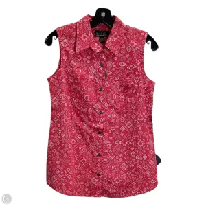Top Sleeveless By Clothes Mentor In Orange & White, Size: S