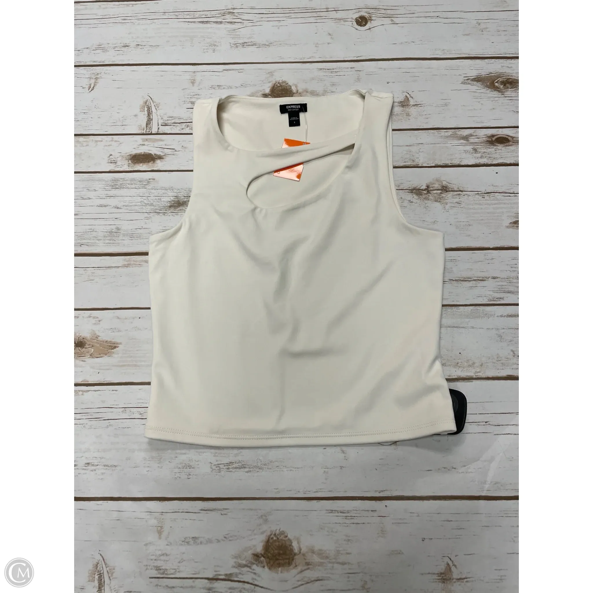 Top Sleeveless By Express In Cream, Size: S