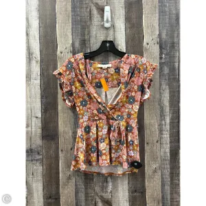 Top Sleeveless By Monteau In Floral Print, Size: M