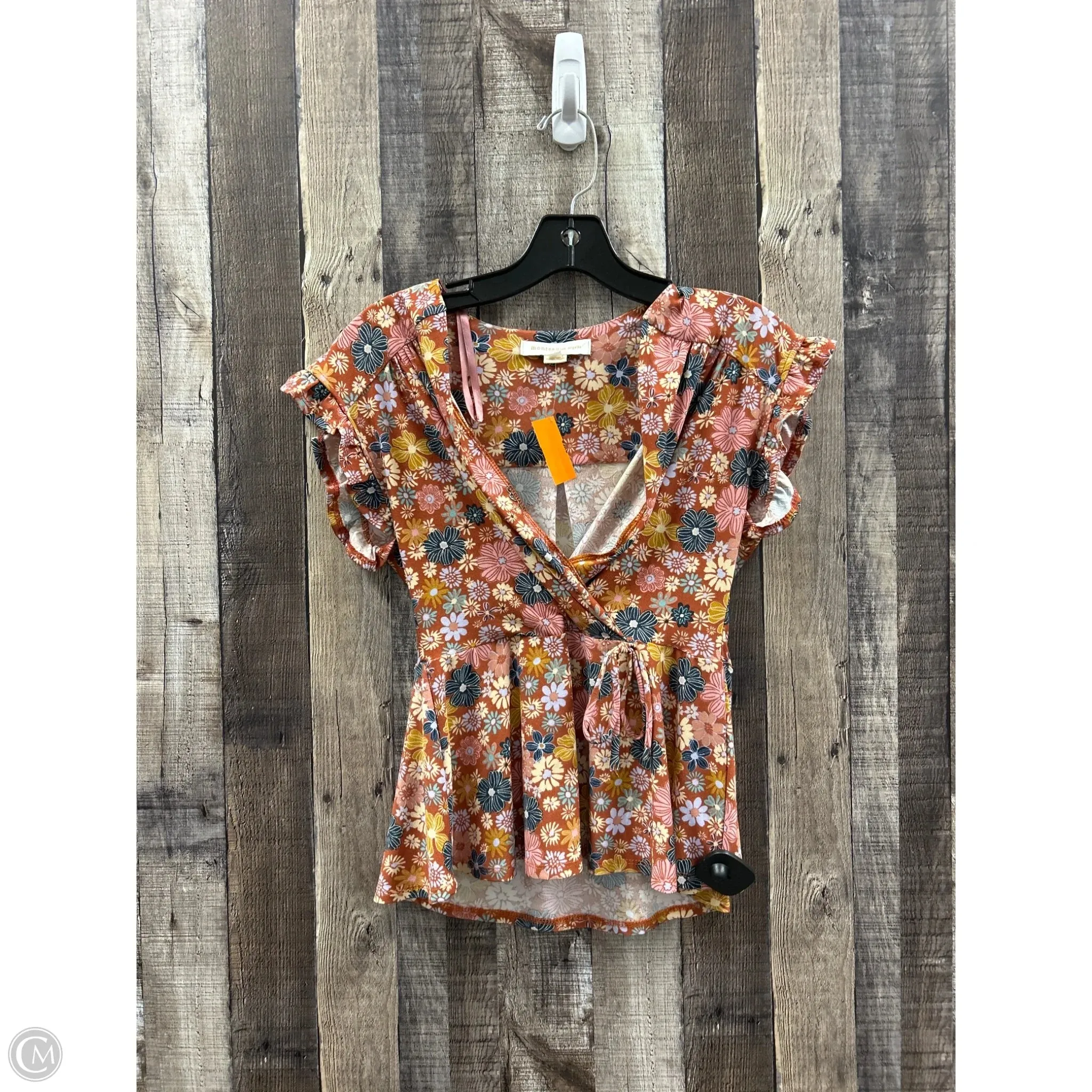 Top Sleeveless By Monteau In Floral Print, Size: M