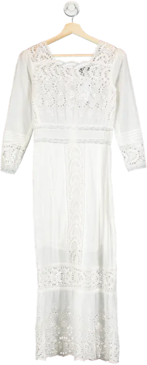 Topshop White Lace Insert Maxi Dress UK 4