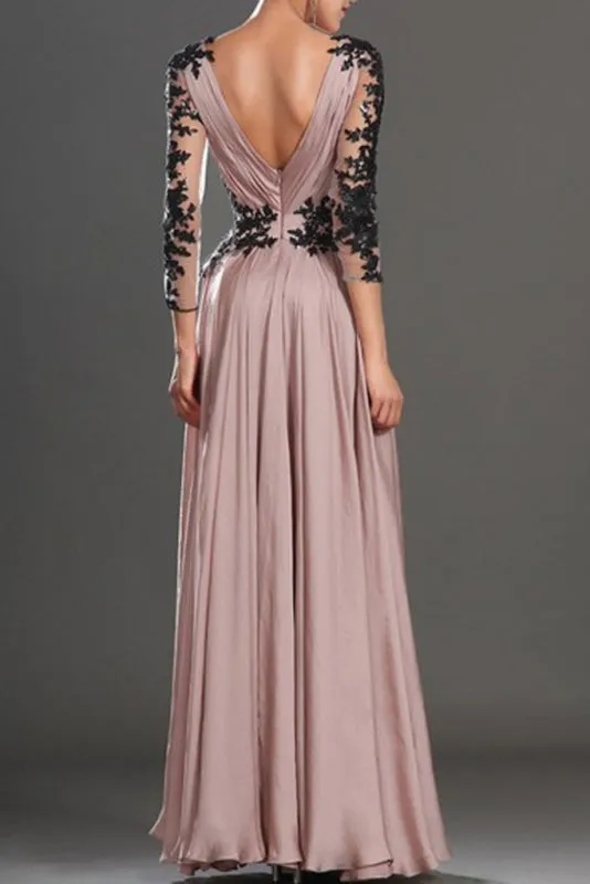 V-Neck Long Sleeve Lace Prom Dress/Evening Dress