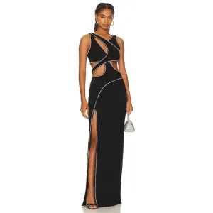 V Neck Sleeveless Cut Out Maxi Dress KLYKY002