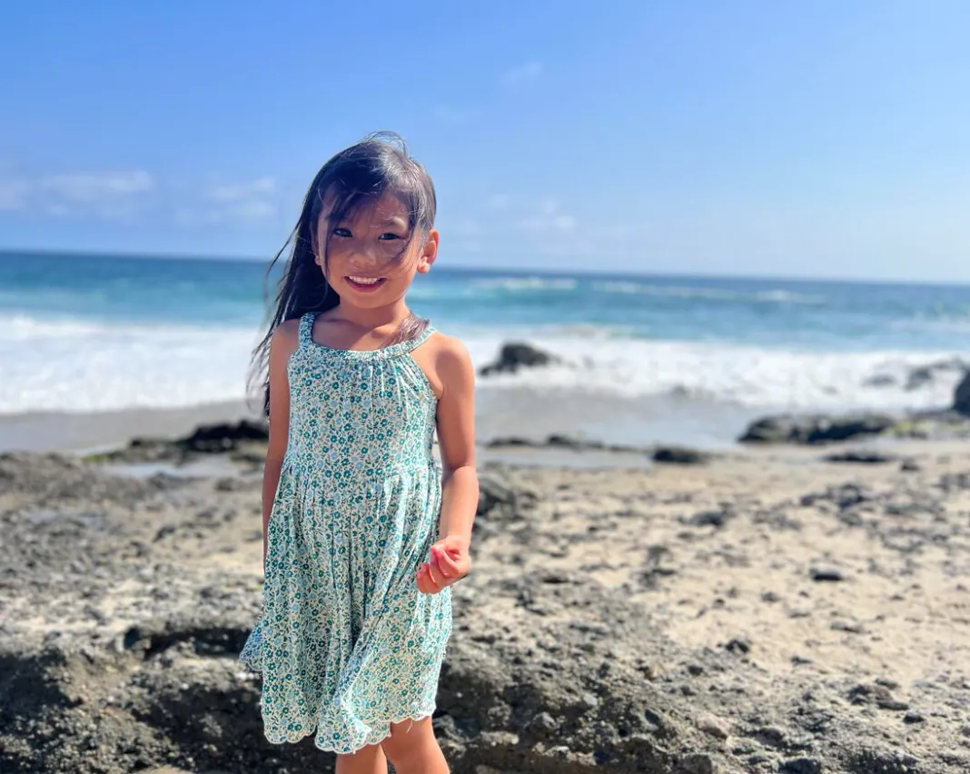 Vignette Stella Dress Teal Ditsy Floral