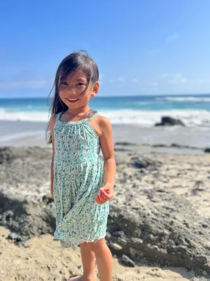 Vignette Stella Dress Teal Ditsy Floral