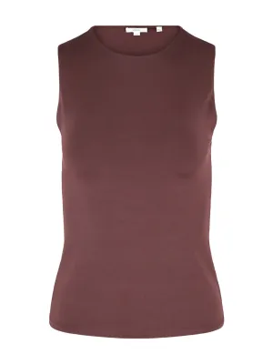 Vince Short Sleeve Shell Top in Cherry Night