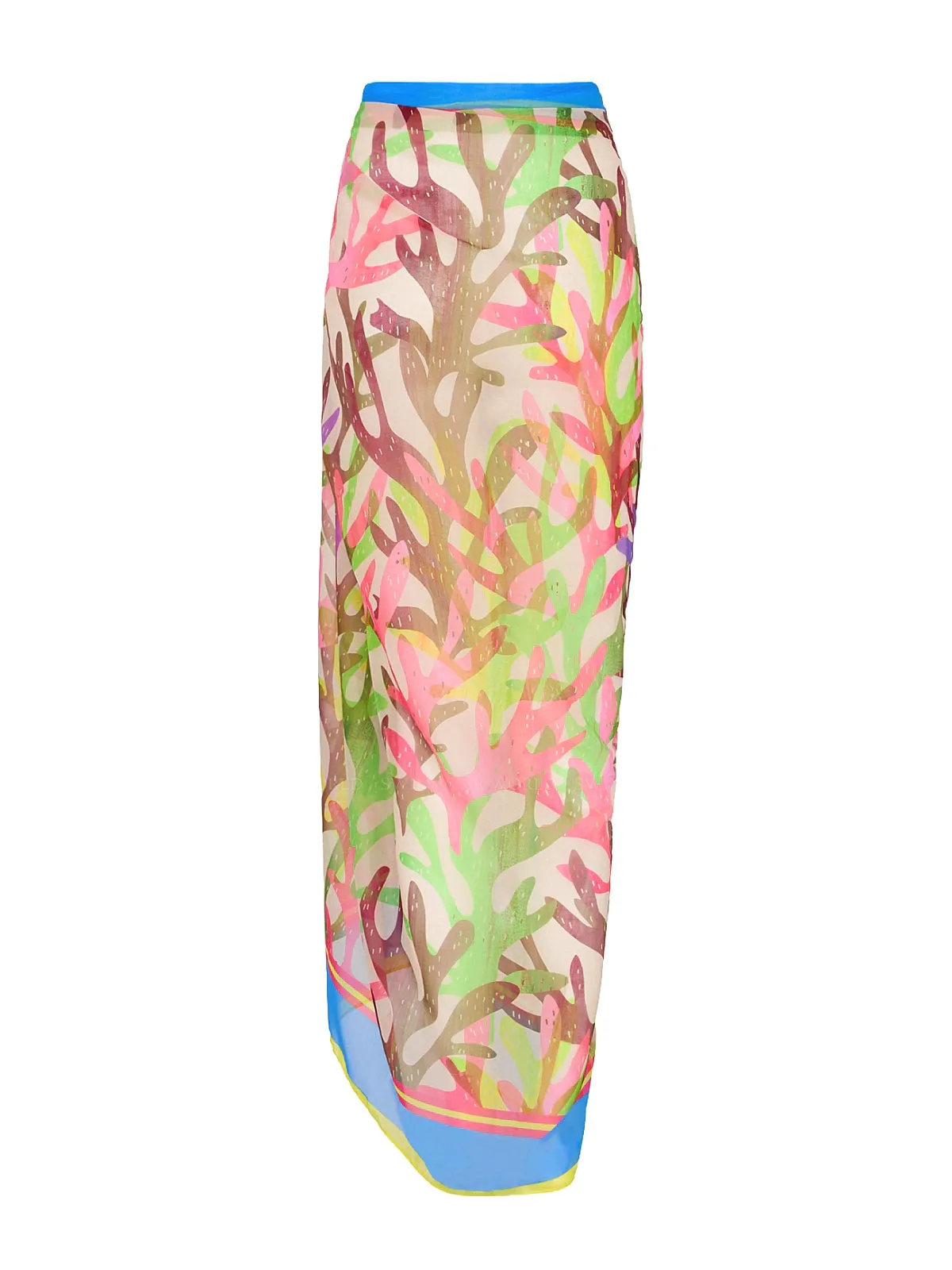 Watercolor Caribbean Coral Chiffon Sarong ::RET