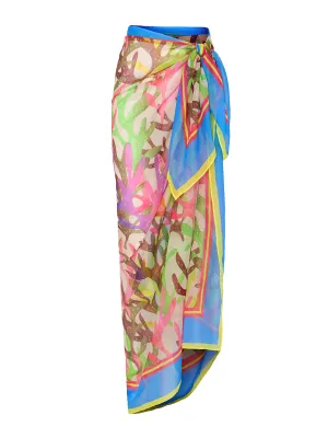 Watercolor Caribbean Coral Chiffon Sarong ::RET