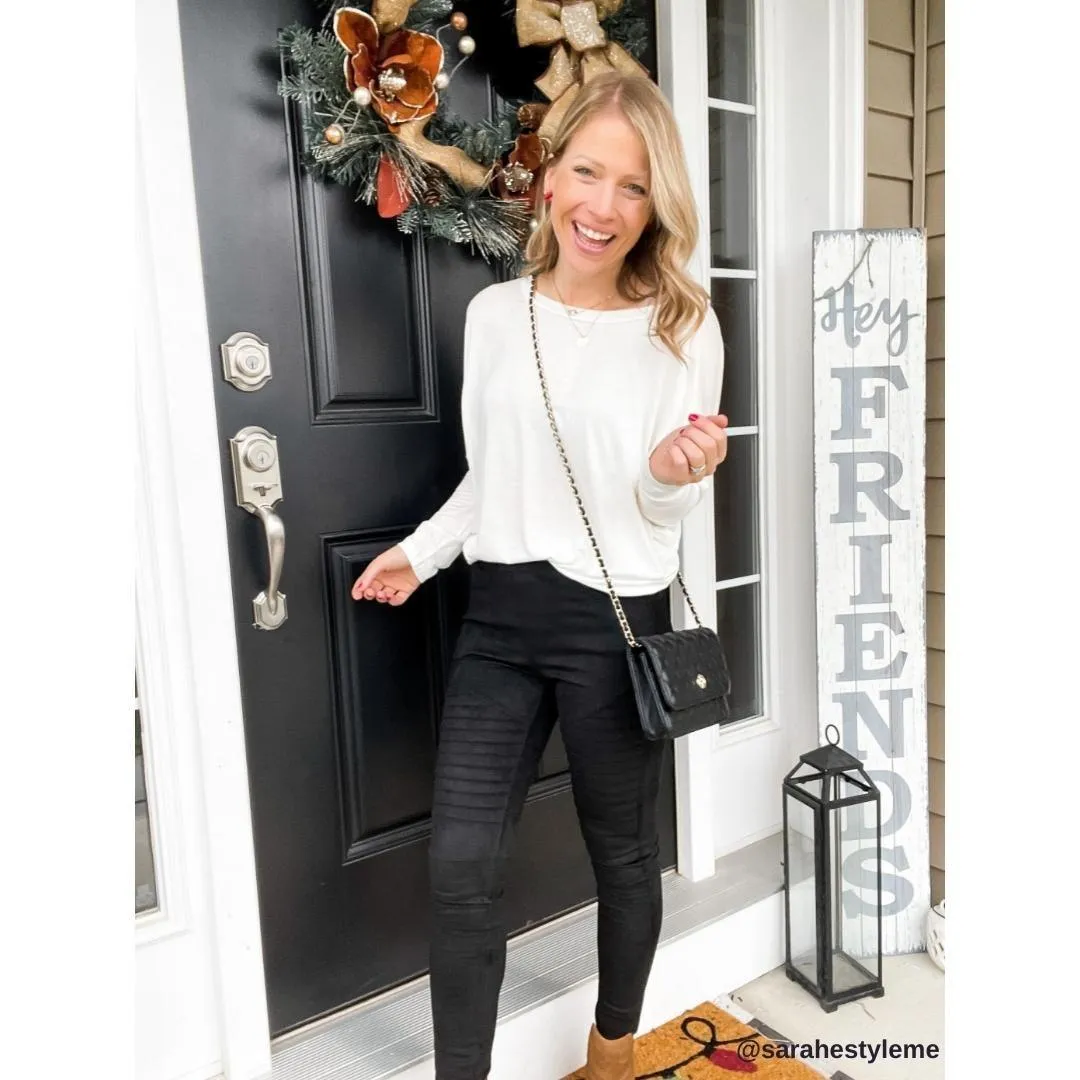 White Off The Shoulder Dolman Sleeve Top