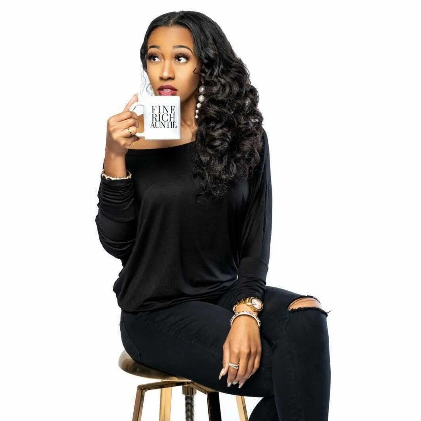 White Off The Shoulder Dolman Sleeve Top