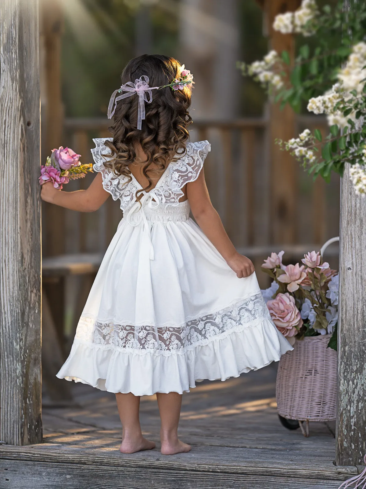 White Spring Chic Lace Maxi Dress