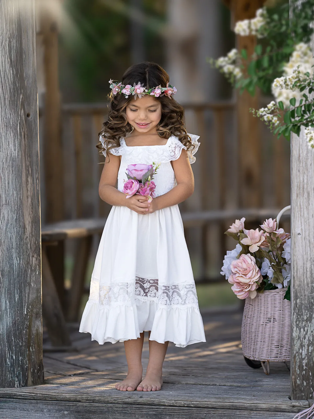 White Spring Chic Lace Maxi Dress