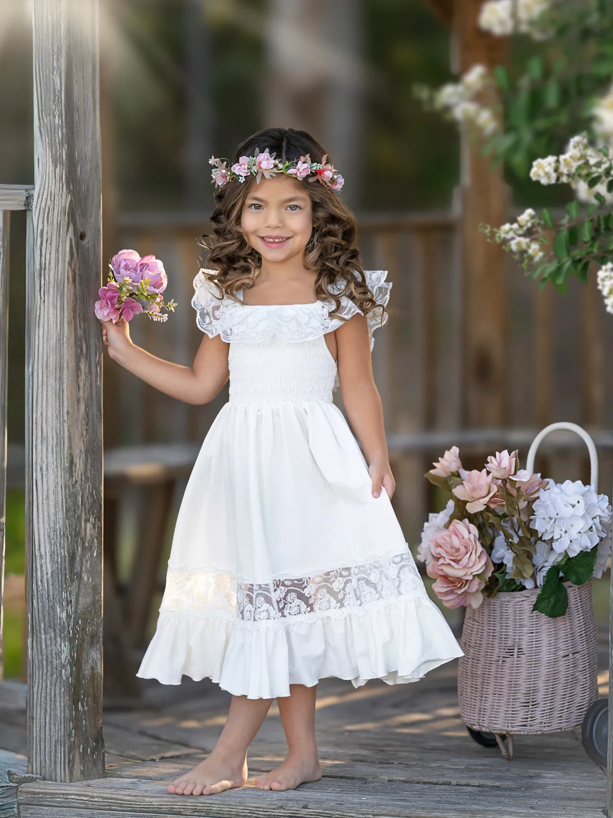 White Spring Chic Lace Maxi Dress