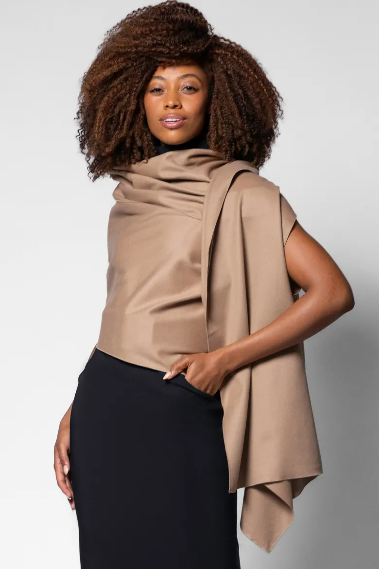 Wool/Cashmere Caress Wrap - Camel