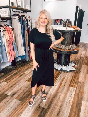 Wrap Me Up Maxi Dress- Black