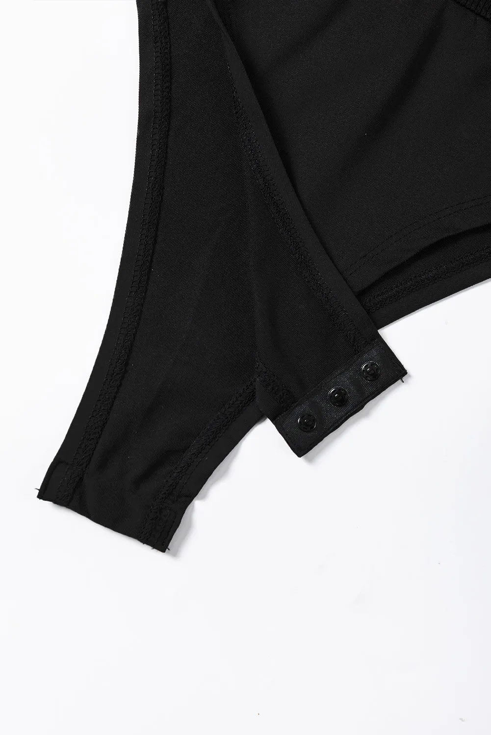 Zip up Mock Neck Ribbed Bodysuit
