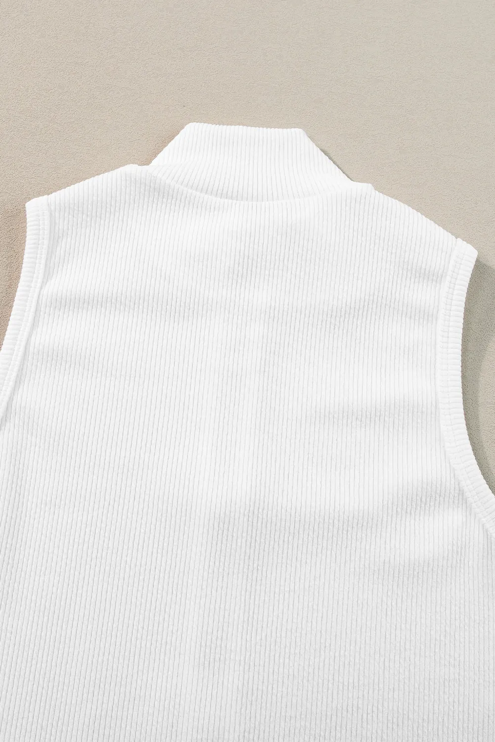 Zip up Ribbed Sleeveless Bodysuit